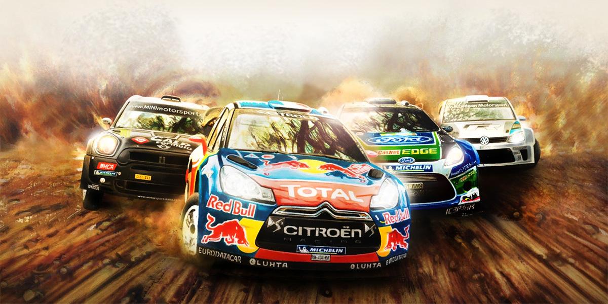 Постер к видео-игре WRC3; фотографии пилотов - с сайтов команд