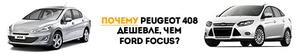 1. Более простой мотор 1.6 (112 л.с., 254 Нм) против 2.0 (140 сил, 320 Нм) у "Фокуса".

2. Дизельный Focus продается только в дорогих комплектациях. Peugeot 408 с турбодизелем можно купить в "базе".

3. Ford Focus доступен только с «роботом» Powershift, а Peugeot 408 бывает только на «ручке».