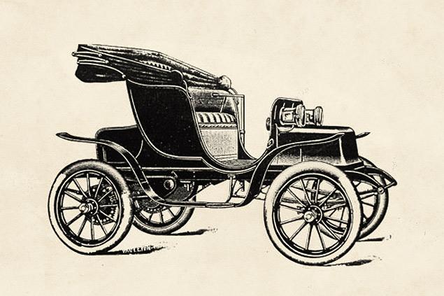 Первый автомобиль Detroit Electric 1907 года, который был больше похож на двухместную конную коляску.
