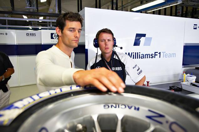 Марк Уэббер и технический директор Williams F1 Сэм Майкл на Гран-при Италии в 2005 году