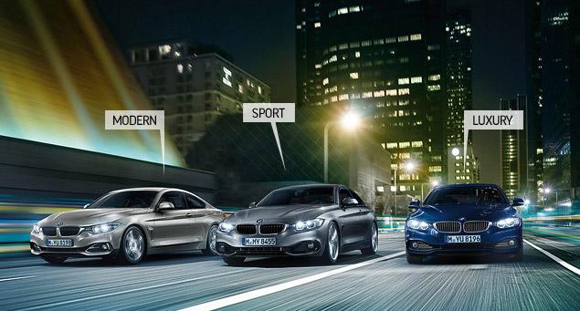 BMW 4-Series предлагается в трех вариантах исполнения: Modern, Sport и Luxury. Отличаются они, прежде всего, бамперами и декоративными элементами.