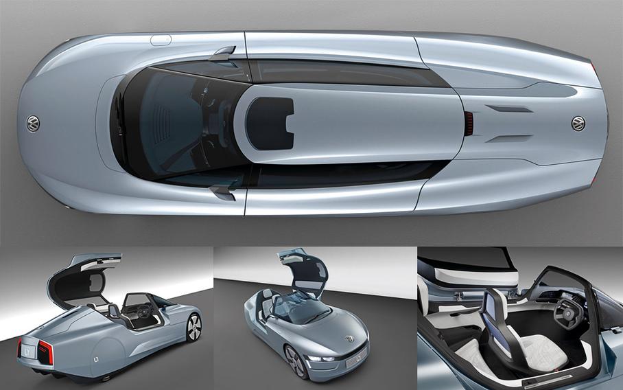 Volkswagen L1 — это облагороженный вариант 1-liter car с новой силовой установкой. Однако посадочная формула «тандем» и откидной колпак кабины на этом прототипе сохранились