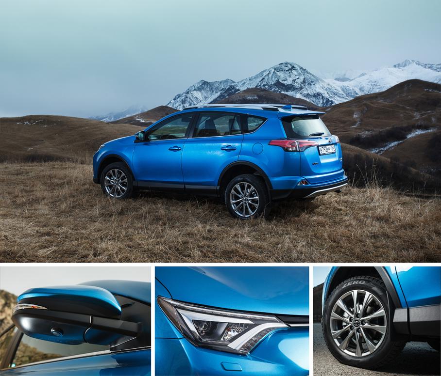 Длина обновленного RAV4 – 4605 миллиметров. Прибавка в 35 миллиметров образовалась за счет того, что дизайнеры удлинили передний и задний свесы.