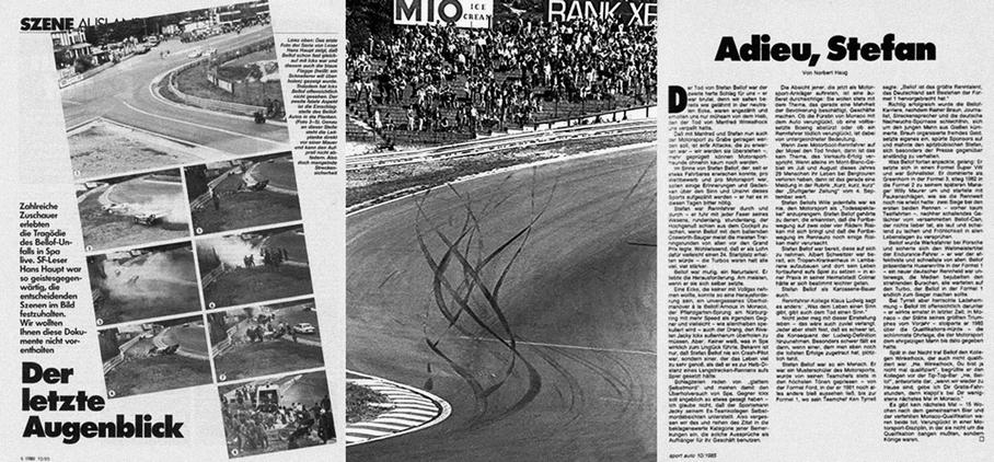 Вырезка из Auto Zeitung 1985 года. Немецкое издание настаивало на виновности Икса. Справа — некролог авторства Норберта Хауга, который тогда еще был журналистом. Несколькими неделями ранее на такой же машине погиб Манфред Винкельхок.