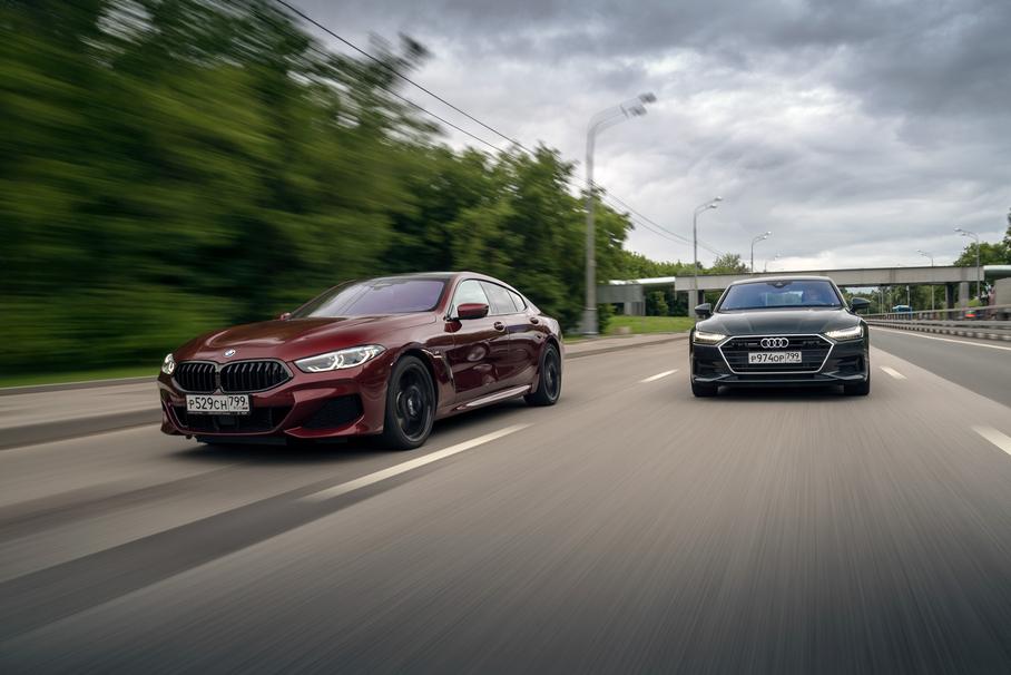 Знак неравенства: BMW 8 против Audi A7