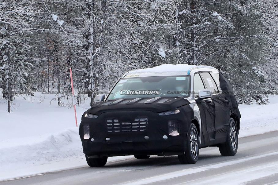 Обновленный Hyundai Palisade испытывают на снегу