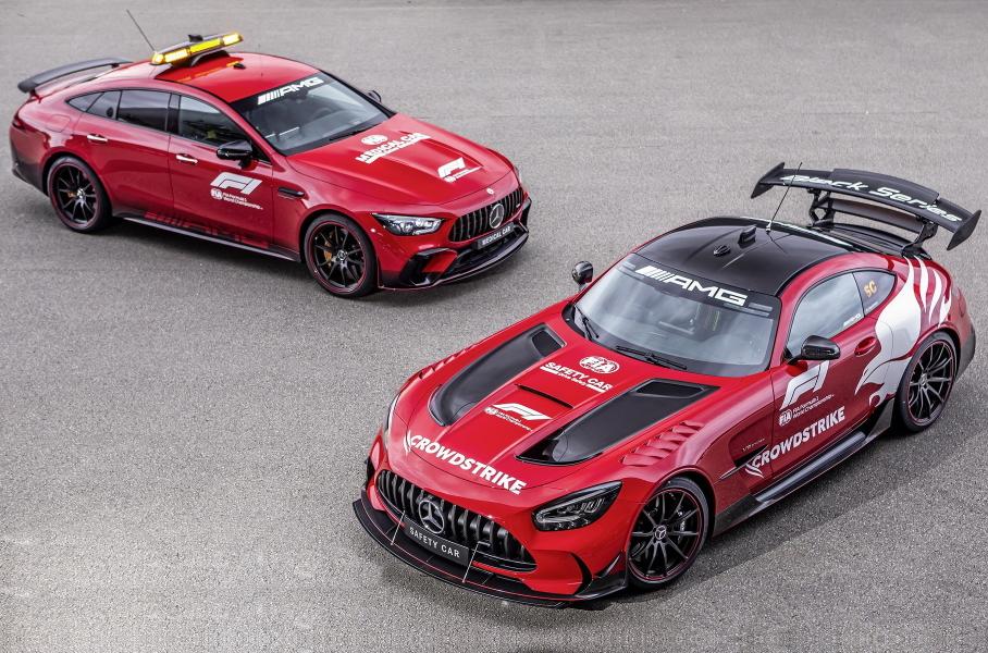 Автомобиль безопасности Mercedes-AMG GT Black Series и медицинский Mercedes-AMG GT 63 S 4-door Coupe