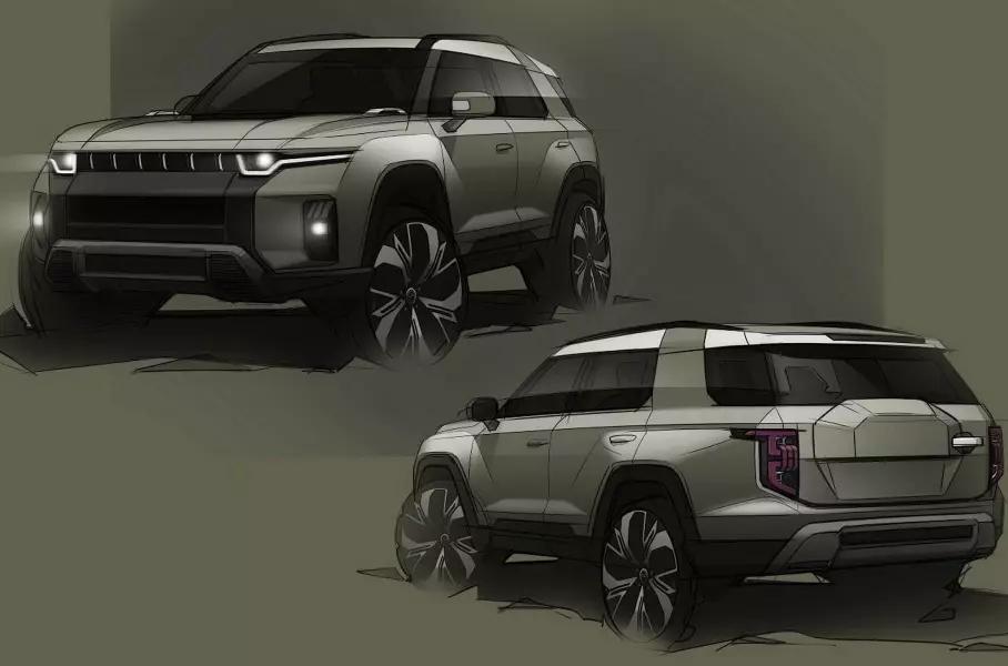 Ранние эскизы SsangYong J100, он же Torres
