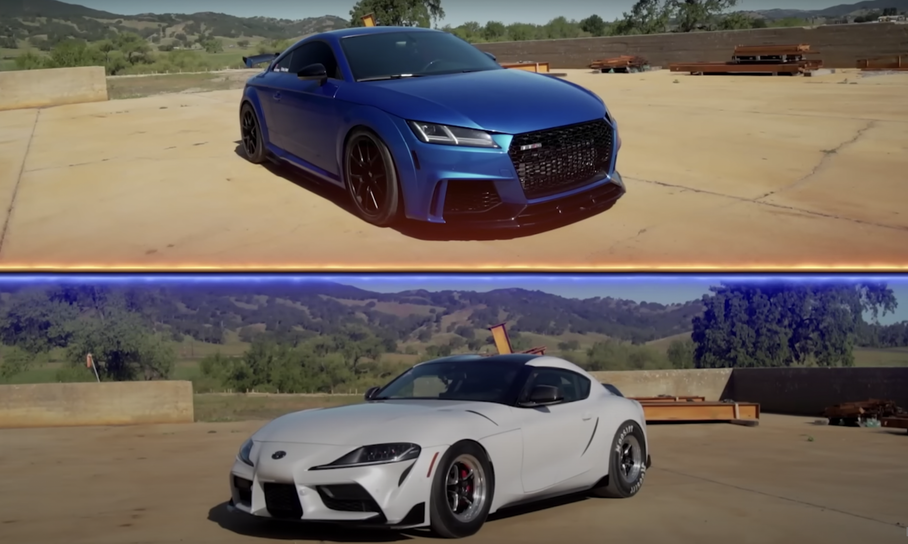В гонке по прямой сравнили дрэговые Audi TT RS и Toyota GR Supra