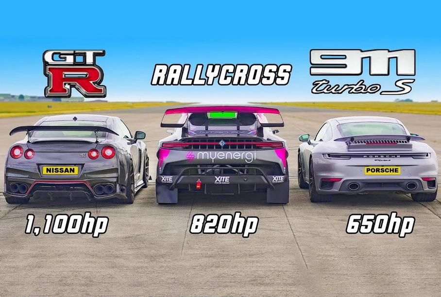 Дрэг-гонка: раллийный болид против Nissan GT-R и Porsche 911