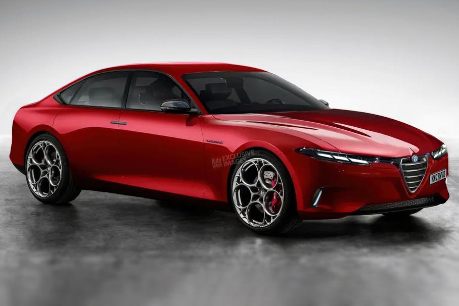 Независимый рендер будущего электрического седана Alfa Romeo