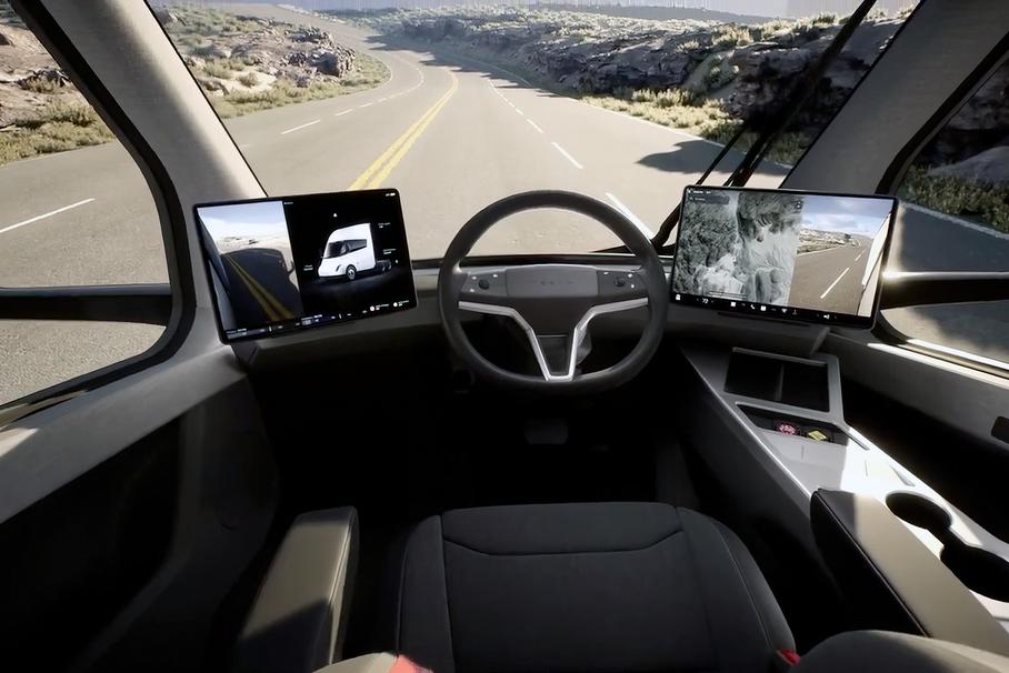 Видео: раскрыт салон серийного электрогрузовика Tesla Semi