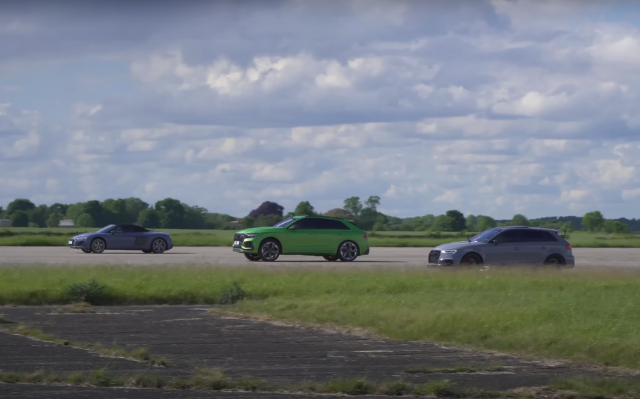 Три модели Audi сравнили в дрэг-рейсинге