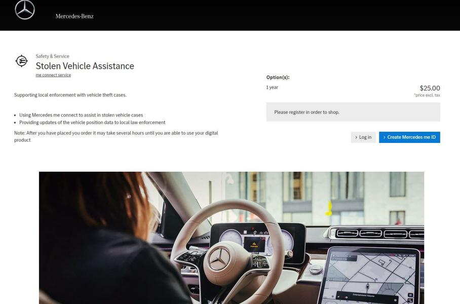 Mercedes-Benz поможет найти угнанную машину, но только при наличии платной подписки