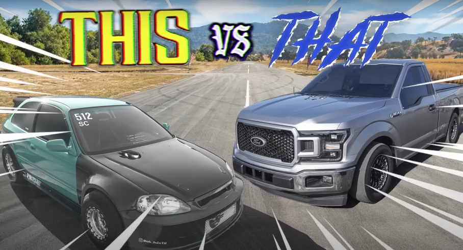 Подготовленные для дрэга Ford и Honda устроили гонку
