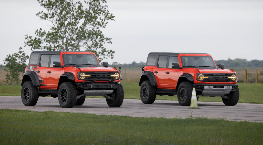 Видео: Ford Bronco Raptor и Hennessey VelociRaptor свели в гонке по прямой