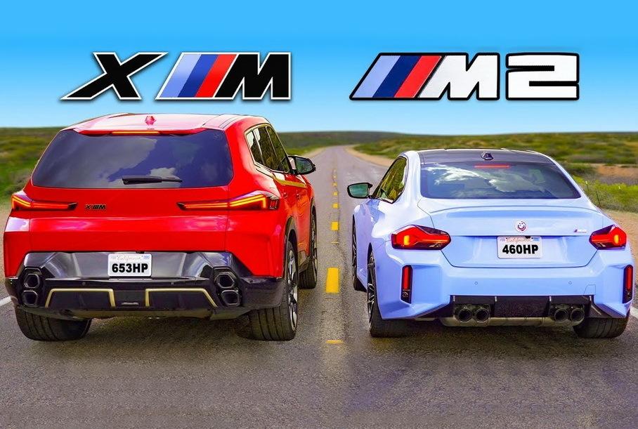 Видео: супергибрид BMW XM сравнили в дрэге с новой BMW M2