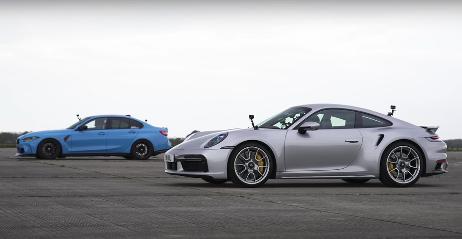 Видео: гонка суперседана BMW M3 против купе Porsche 911 Turbo S