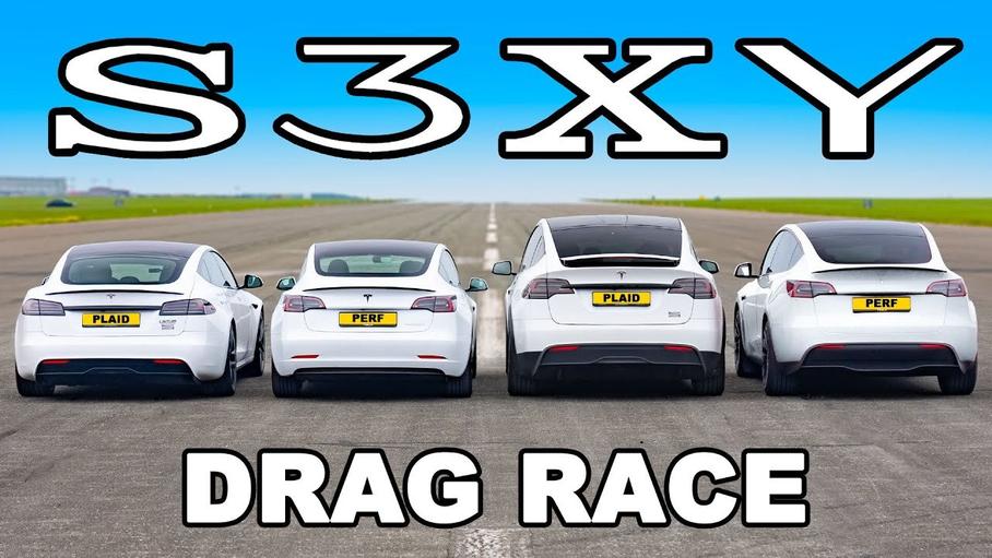 Видео: все модели электрокаров Tesla свели в S3XY-гонке
