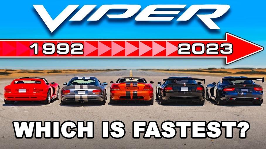 Видео: все поколения суперкара Dodge Viper свели в дрэг-рейсинге