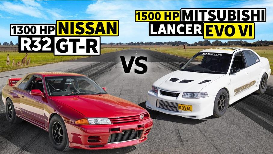Видео: посмотрите на дуэль доработанных Nissan GT-R и Mitsubishi Lancer Evolution