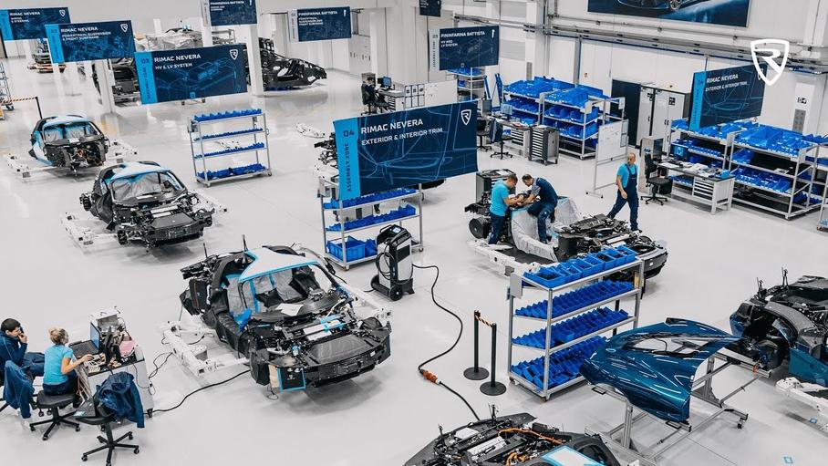 Посмотрите на завод по производству электрогиперкаров Rimac глазами дрона