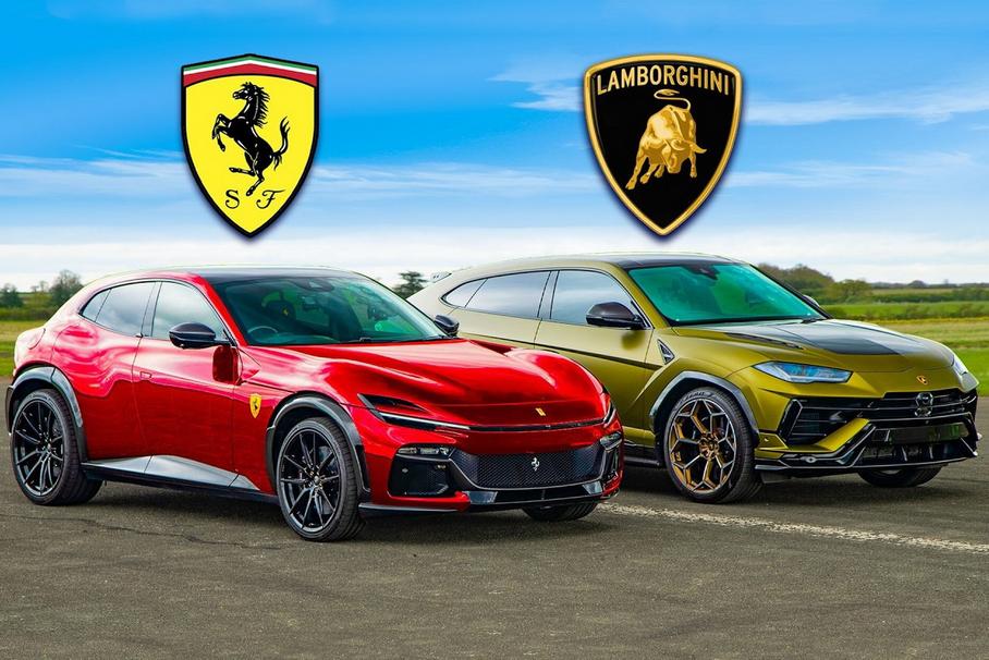 Дрэг-гонка: Ferrari Purosangue против Lambo Urus Performante