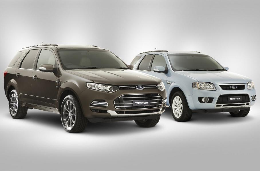 Обновлённый вариант Ford Territory и кроссовер с предыдущим вариантом внешности